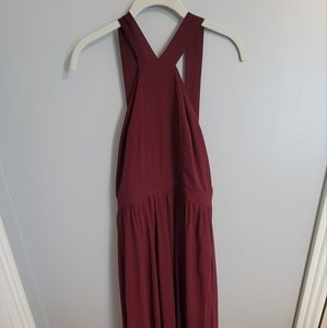 Lulu's wine colored medium floor length dress